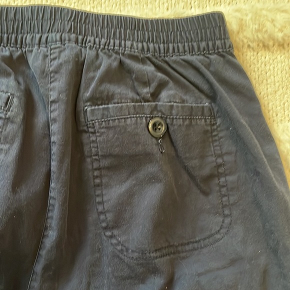 Karen Scott Bermuda shorts navy blue pockets back elastic waist cotton size 10 - Picture 9 of 10